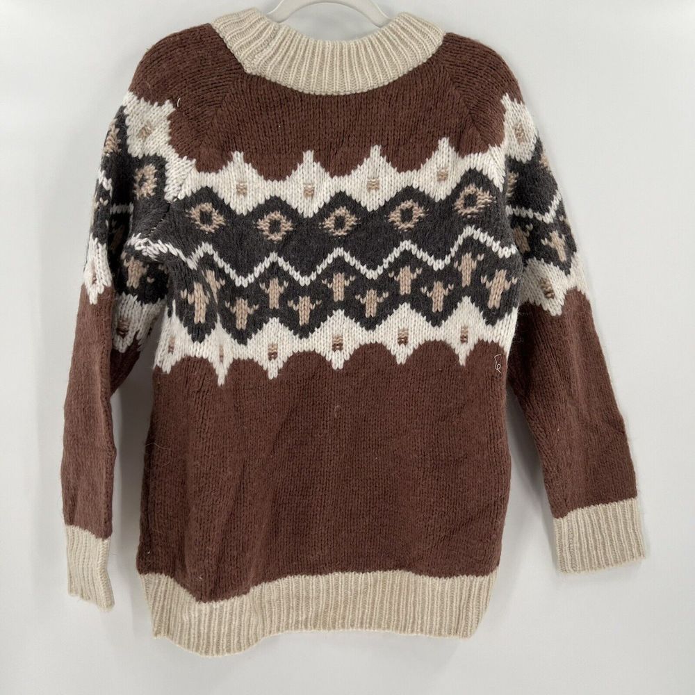 NWT‎ Aerie Womens Fair Isle Oversized Wool Blend Pullover Sweater Size XS - Picture 3 of 7